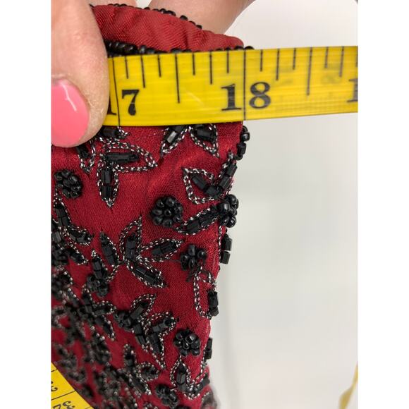 Vtg 90s Papell Boutique Evening Beaded Silk High Collar Blouse Sleeveless Sz PM - Picture 5 of 6